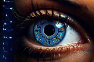 AI generated Advanced Futuristic eye. Generate Ai photo