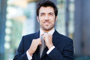 Handsome business man outdoor photo