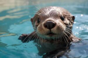 ai generado ágil nutria linda submarino. generar ai foto