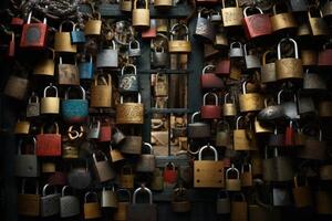 AI generated Secure Padlock network. Generate Ai photo