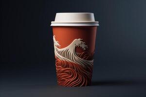 AI generated Insulated Paper cup coffee. Generate Ai photo