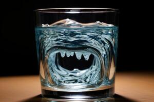 AI generated Intriguing Pareidolia phenomenon in glass of water. Generate ai photo