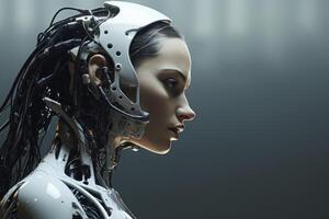 AI generated Innovative Cyborg character. Generate Ai photo