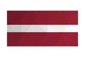 Vector isolated illustration. National Latvian flag with red white red stripes. Official symbol of Latvia. Creative design in low poly style with triangular shapes. Gradient effect.