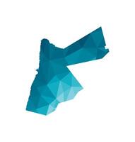 vector aislado ilustración icono con simplificado azul silueta de Jordán mapa. poligonal geométrico estilo, triangular formas blanco antecedentes.