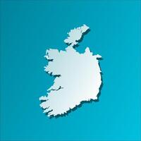 Vector isolated simplified illustration icon with blue silhouette of Ireland independent state. Dark blue background