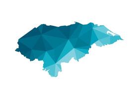 vector aislado geométrico ilustración con sencillo glacial azul forma de Honduras mapa. píxel Arte estilo para nft modelo. punteado logo con degradado textura para diseño en blanco antecedentes