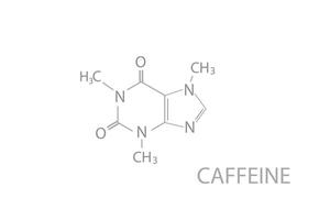 Caffeine molecular skeletal chemical formula vector