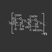 Hyaluronic acid molecular skeletal chemical formula vector