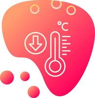 icono de vector de baja temperatura