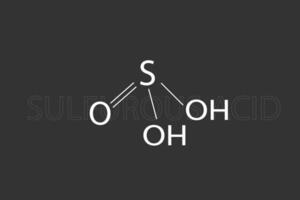 sulfuroso ácido molecular esquelético químico fórmula vector