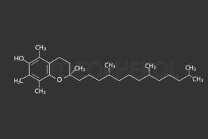 Tocopherol molecular skeletal chemical formula vector