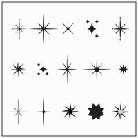 Star icons vector symbols isolated Retro futuristic sparkle icons collection sparkles icon set