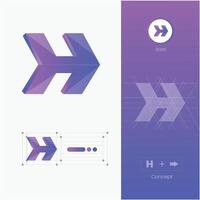 Hudro symbol design for tech company vector