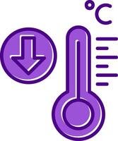 icono de vector de baja temperatura