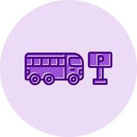 Bus Parking Vector Icon