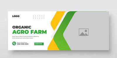 Agriculture farming service cover and  social media post lawn gardening colorful bundle template vector