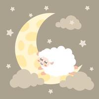 sweet dreams sheep vector illustration