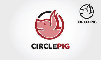 Circle Pig Vector Logo Template. Piggy Logo Cartoon Character. Vector logo illustration.