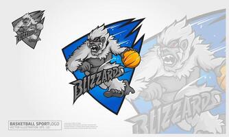Blizzards Basketball Mascot Logo Template. You can use this logo for mascot or symbol identity, emblem basketball sports team, and more. vector