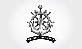 Nautical Academy Vector Logo Template. This logo with anchors and sea waves a great suitable for your company, in order to improve its communication process, and establishing the goals your business.