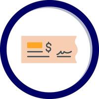 icono de vector de cheque bancario