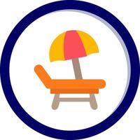 playa silla vector icono