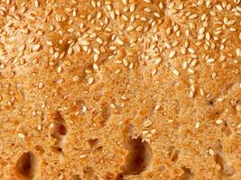 close up bread with sesame seeds photo