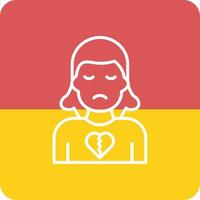 icono de vector de corazón roto