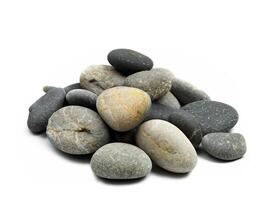 a pile of rocks on a white background photo