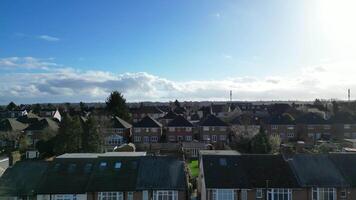 High Angle Footage of Residential District of Luton City of England UK video