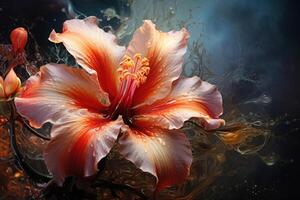 AI generated Exotic Paradise flower. Generate AI photo