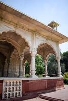 Architectural details of Lal Qila - Red Fort situated in Old Delhi, India, View inside Delhi Red Fort the famous Indian landmarks photo