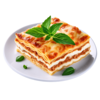 AI generated Clear Cut Lasagna Image, Professional and Neat Culinary Graphics Guaranteed png