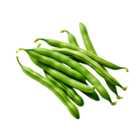 AI generated Green Beans Extracted on Transparent, Facilitating Easy Graphic Integration png