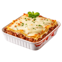 AI generated Isolated Lasagna Dish for Delectable Culinary Graphics png