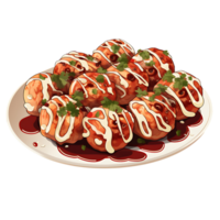AI generated Clean Takoyaki Cutout, Ensuring a Polished and Appetizing Appearance in Culinary Graphics png