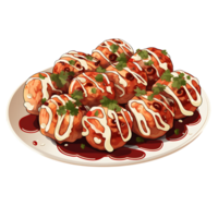 ai généré nettoyer takoyaki découper, assurer une brillant et appétissant apparence dans culinaire graphique png