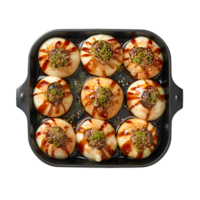 ai generado ver mediante takoyaki, alentador artístico composiciones y único culinario gráficos png