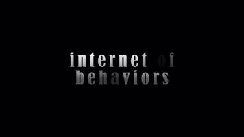 Internet Of Behaviors silver text with effect animation background video