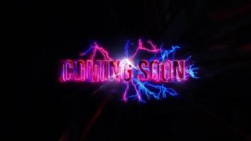 Coming Soon glow pink neon abstract lightning text cinematic video