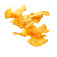 AI generated Clear Background Potato Chips, Ideal for Varied Culinary Design Contexts png