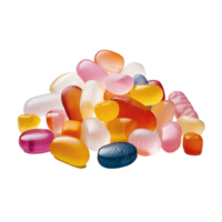 AI generated See Through 3D Candy on Transparent Ground png