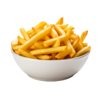 ai gerado transparente francês fritas em uma limpar \ limpo superfície png