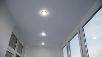 Recessed lamps in the stretch ceiling video