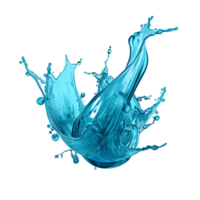 AI generated Clear Background showcasing Blue Water Splash Dynamics png