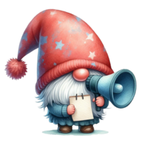 AI generated a cartoon gnome holding a megaphone png