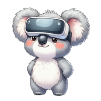 AI generated a cartoon koala wearing virtual reality glasses png