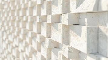 AI generated a highly detailed wall constructed from white bricks, enhanced by post-processing techniques to accentuate texture and depth, creating a captivating visual narrative. SEAMLESS PATTERN. photo