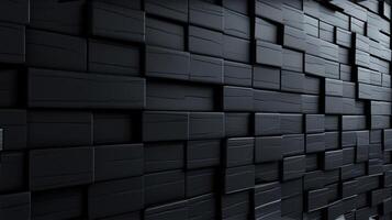 AI generated a highly detailed wall constructed from black bricks, enhanced by post-processing techniques to accentuate texture and depth, creating a captivating visual narrative. SEAMLESS PATTERN. photo